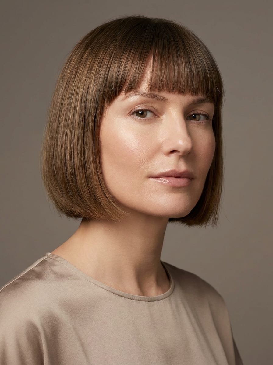 Short Bob mit geradem Pony - Kurzhaarfrisur mit Pony